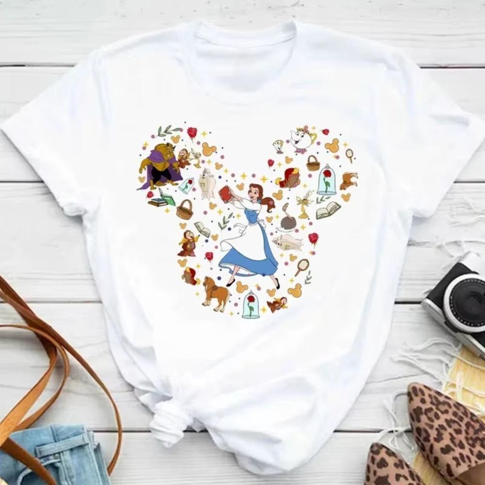 Disney Mulan Princess Printed Tshirt Cute Mickey T Shirt Summer Unisex Casual Short Sleeved Streetwear Tshirts Harajuku Clothes