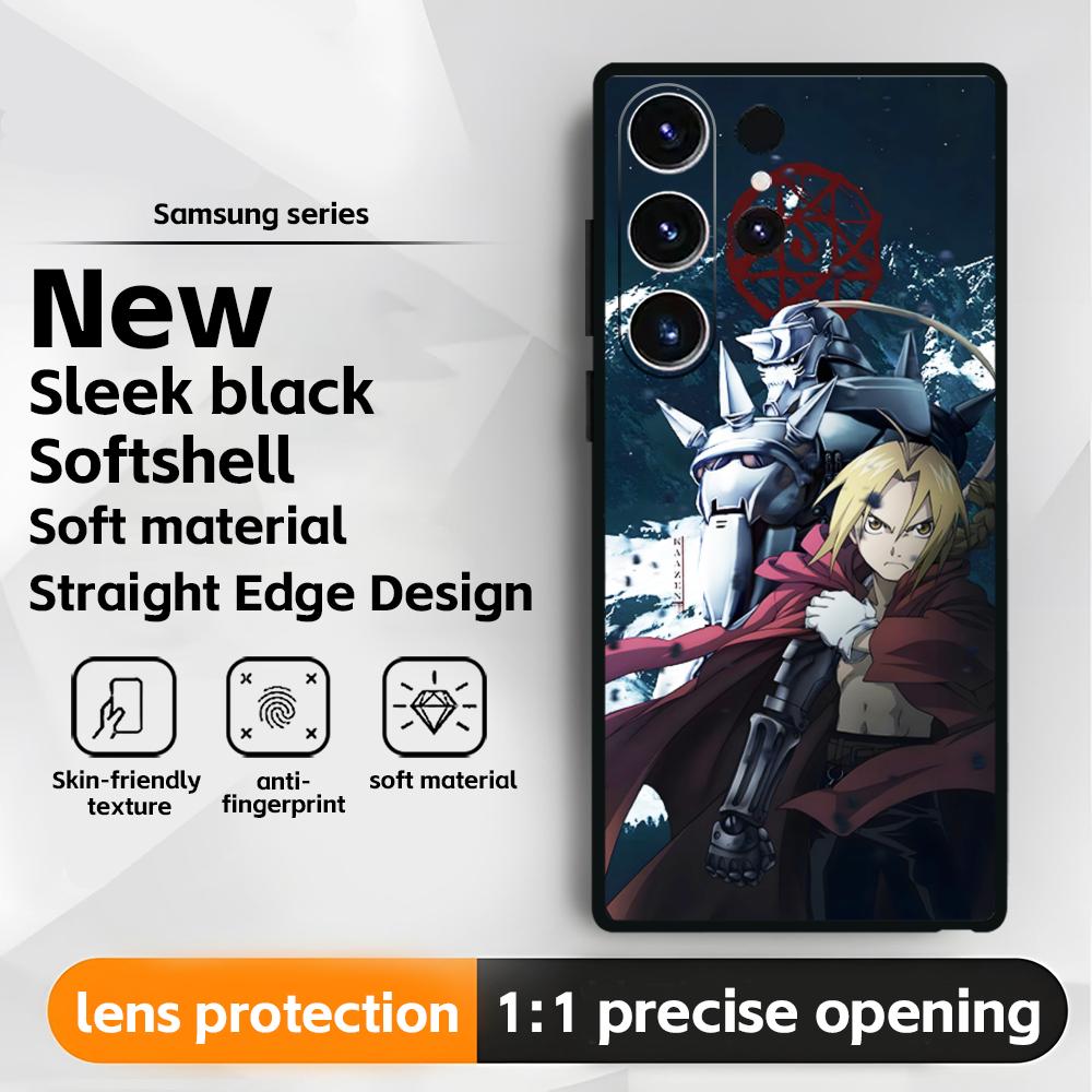 Fullmetal Alchemist Anime Hot Phone Case For Samsung Galaxy S25 S24 S23 S22 S21 S20 Plus Ultra Note20 Soft Black