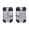 Motorcycle Side Case Universal Fit Aluminum Alloy 28L Left Right Hard Saddlebag Box with Support Rack Lock Handle for