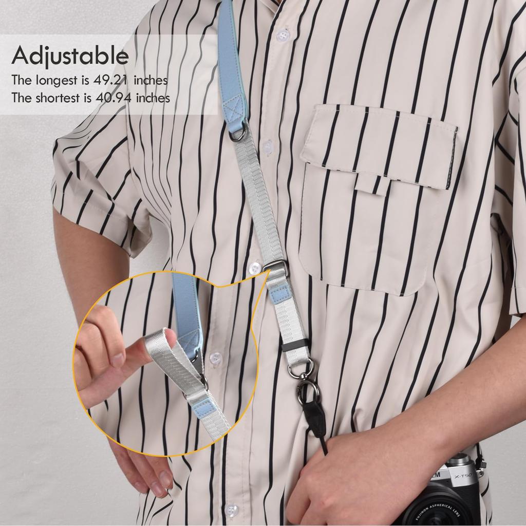 VOVMOEYA Kamerakamera Halsrem med Triangelring för och Kompatibel med Fuji Kompakt och Spegellös Total Axelremsväska eller Halsrem med Hängande PU