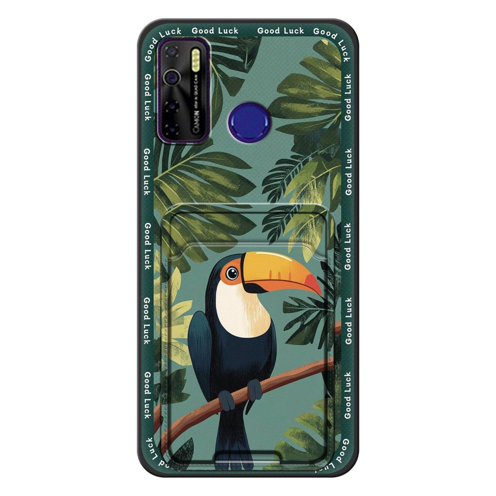 Back Cover Card Slot Phone Case For Tecno Camon15/15Air/16S/KD7H/CD6/CD7/Spark5/5Pro Cartoon Card Bag Waterproof Cover