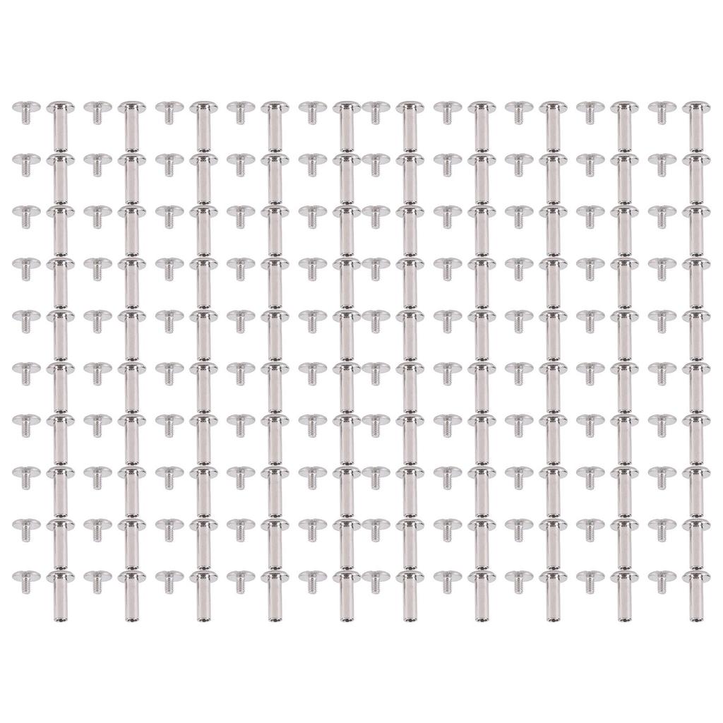 100 Sets Screw Rivet M2 Round Flat Head Stainless Steel Leather Rivets Binding Screws for Crafts