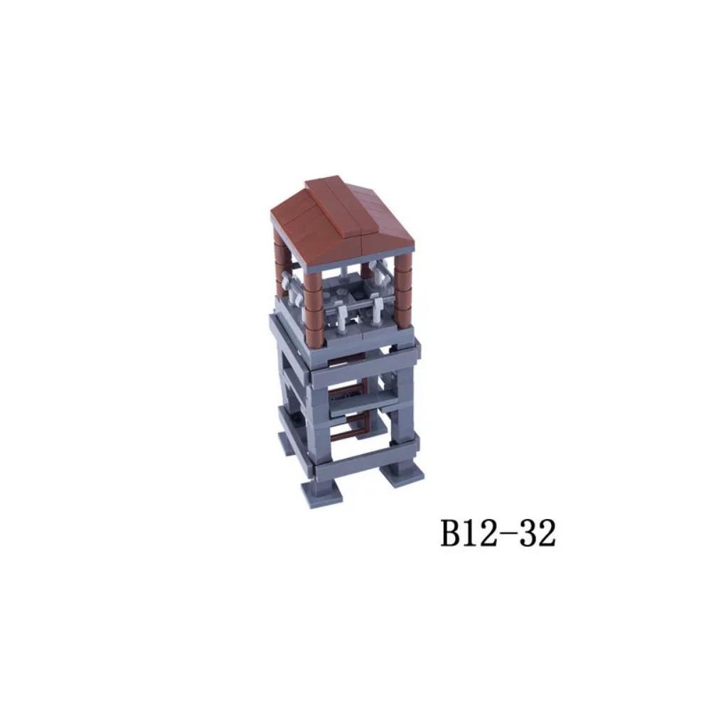 WWII Building Blocks Military Weapons Police Soldier Figure Accessories Model Brick Gun Cannon Launcher Bunker Outpost Toy X017