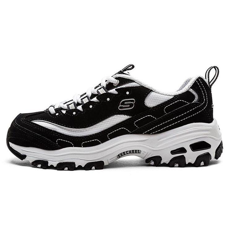 Skechers D Lites Low Top Daddy Shoes Black Women's 99999720-BKW
