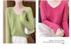 Hengyuanxiang Women's V-Neck Wool Sweater: Elegant, Slim-fit, Soft and Fluffy Knit Base Layer for Autumn/Winter.