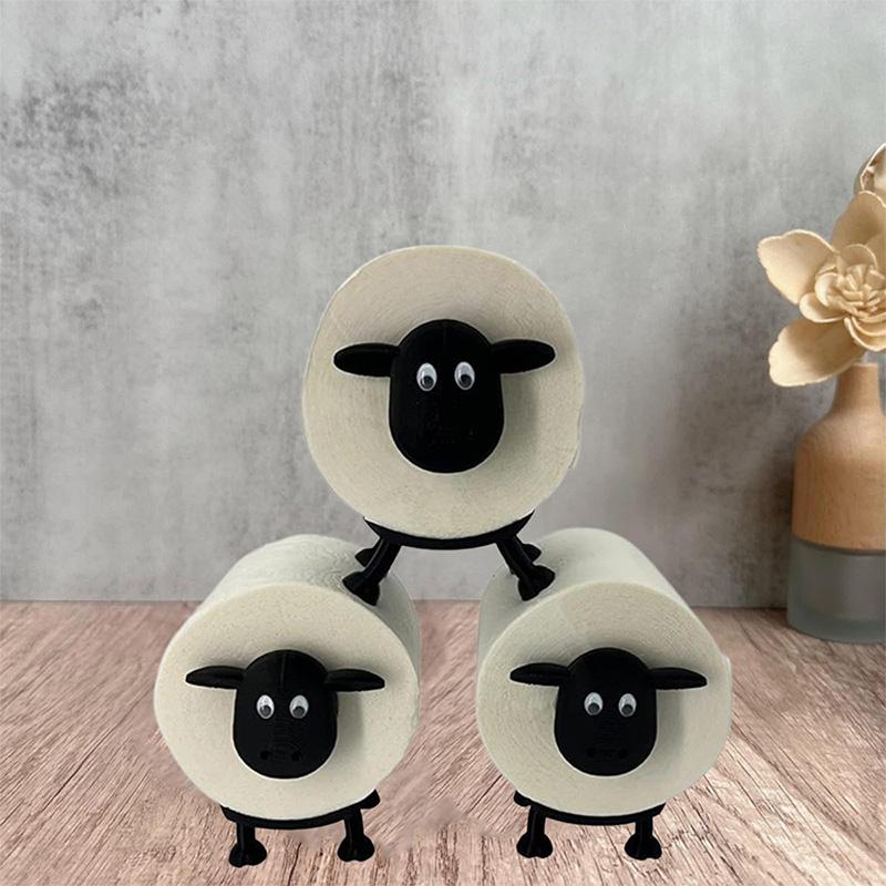 Cute Sheep Toilet Paper Roll Holder Sheep Tissue Box Sheep Toilet Paper Rack Bathroom Lamb Decorative Ornaments