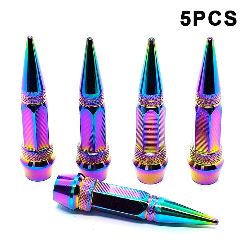 4/5PCS Tire Valve Stem Caps Anodized Aluminum Wheel Valve Covers Accessories Universal Cars SUVs Bikes Trucks And Motorcycles·