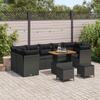 Garden Sofa Set 10 pcs Black Poly Rattan
