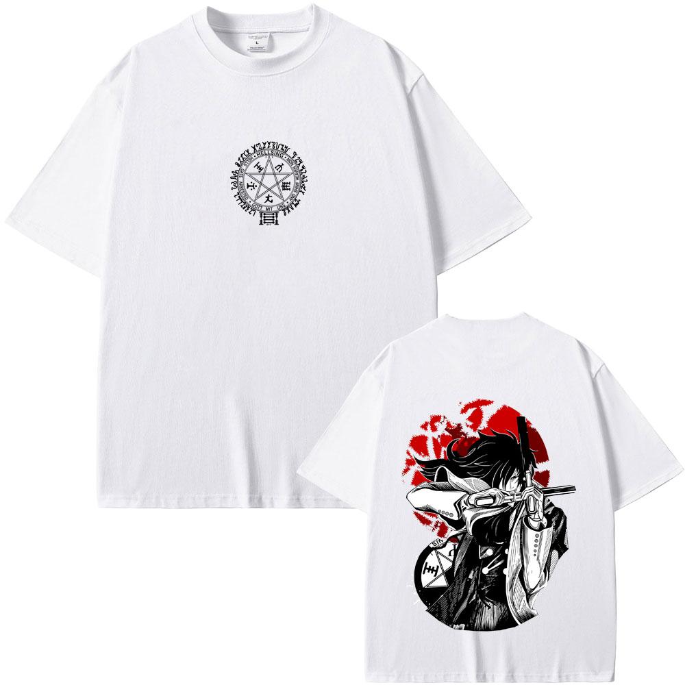 Anime Hellsing Yumie Takagi Graphic Tshirt Vampire Alucard Merch T Shirts Unisex Women Gothic Unisexga Oversized Short Sleeve Tshirt