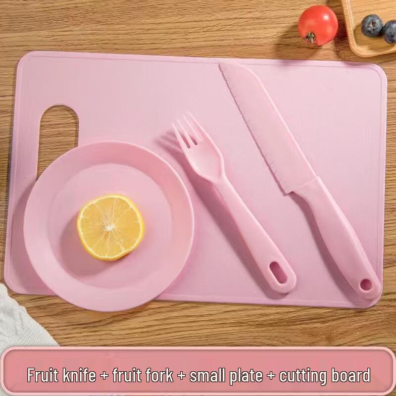 

Portable Plastic Chopping Board & Cutlery Set