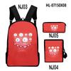 Novelty Classic Monster Face 3D Print 3pcs/Set pupil School Bags Laptop Daypack Backpack Inclined shoulder bag Pencil Case