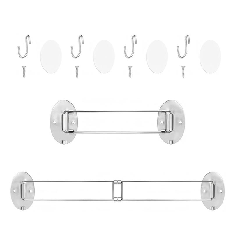 Adhesive Shower Storage Bar, Stainless Steel Wall Rail for Small Bathrooms, Travel Trailer Showers and Yacht Corners