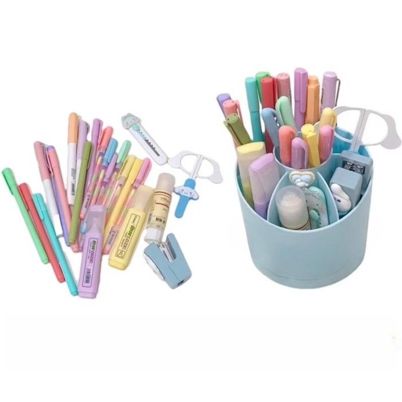 1pc Rotating Pen Holder Desktop Stationery Organizer School Office Desk Stationery Supplie Pen Pencil Classification Storage Box