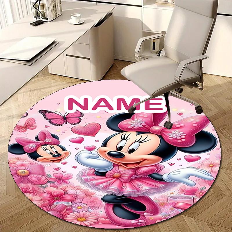 Personalized M-Minnie Round Chair Office Rug - Perfect for Mat, Office Chair & More - Ideal Gift for Birthdays and Holidays