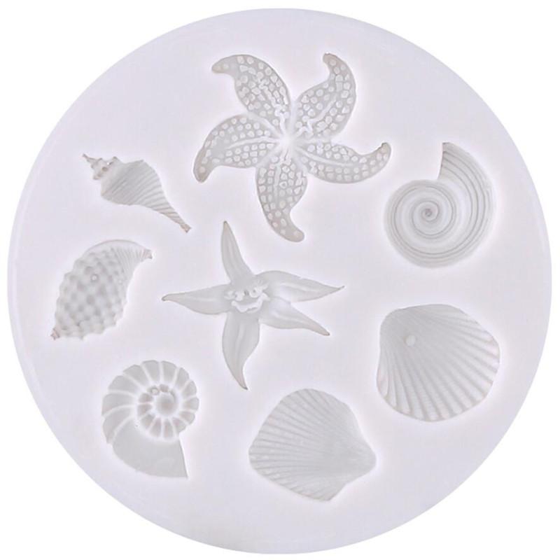 Cake Decorating Tools DIY Sea Creatures Conch Starfish Shell Fondant Cake Candy Silicone Molds Creative DIY Chocolate Mold