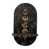 Gothic Wooden Wall Mounted Shelf Sun Moon Butterfly Wall Storage Rack Hanging Design 2D Printed Wall Decoration Bedroom