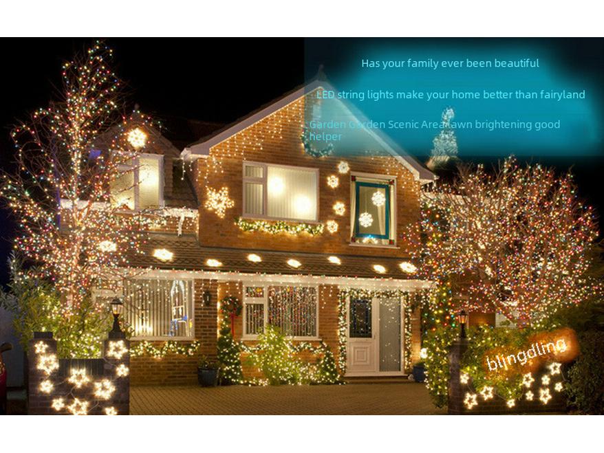 Waterproof Solar LED String Lights with Ground Plug - Outdoor Camping, Garden, and Holiday Decoration with 8 Functions