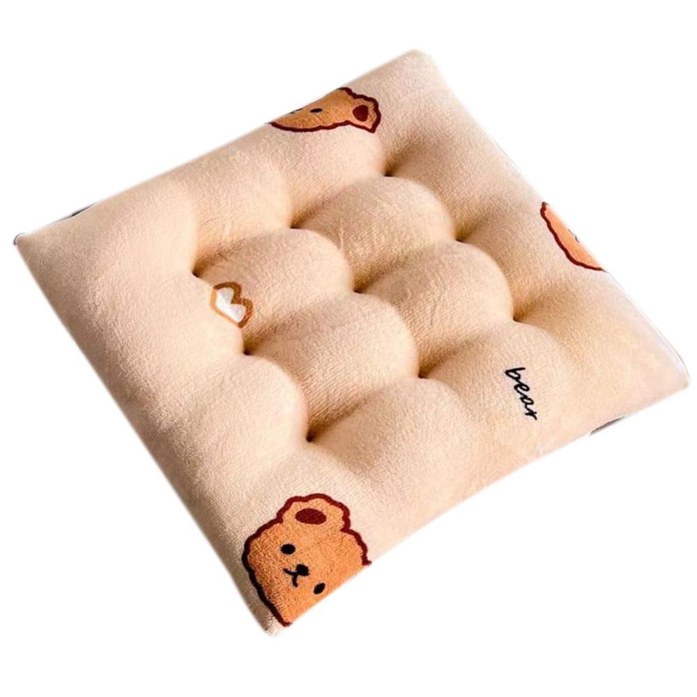 Plush Seat Cushion Square Stool Cushion Cute Back Cushion  for Home&Office