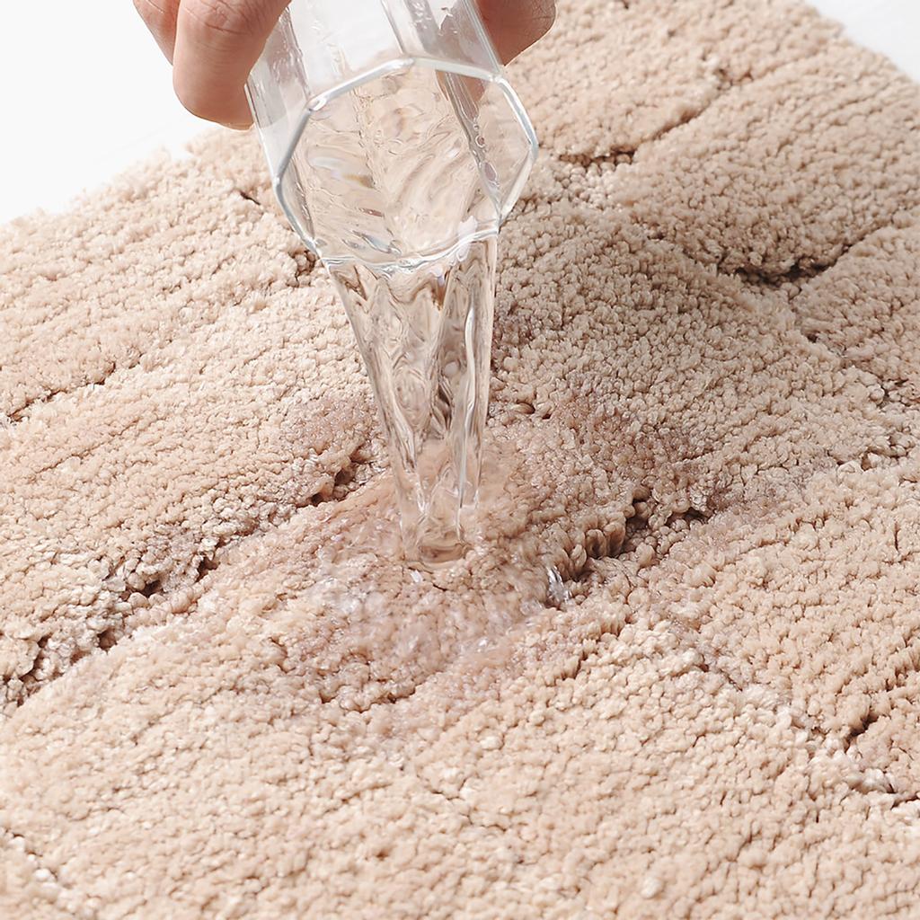 Ultrafine Fiber Absorbent Doormat Comfortable Semi Circle Solid Color Mat