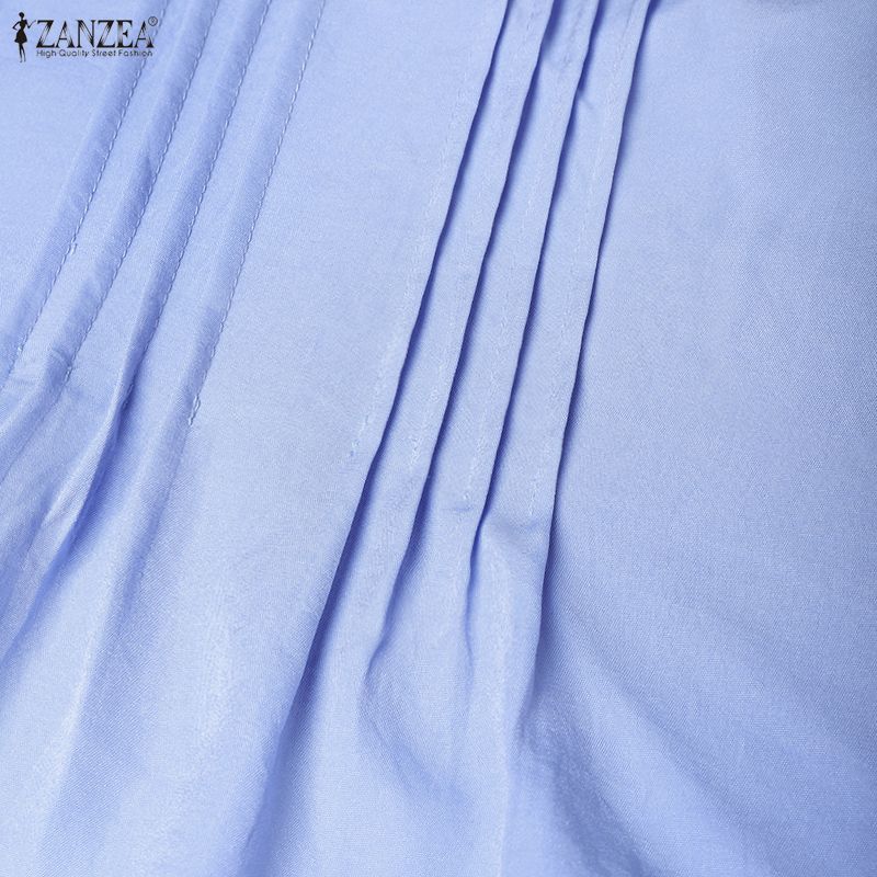 ZANZEA Women Casual Round Neck Summer Short Sleeve Dress
