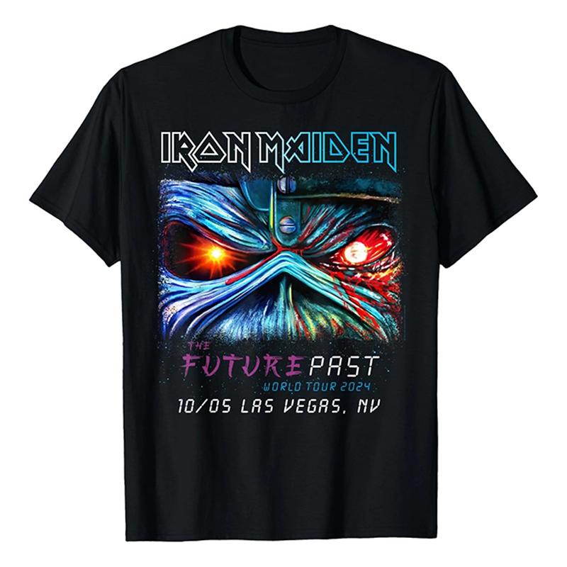 2025 Iron Maiden Iron Maiden Band Rock Punk Loose American Vintage Direct Injection Short Sleeve T-Shirt Comfortable Breathable