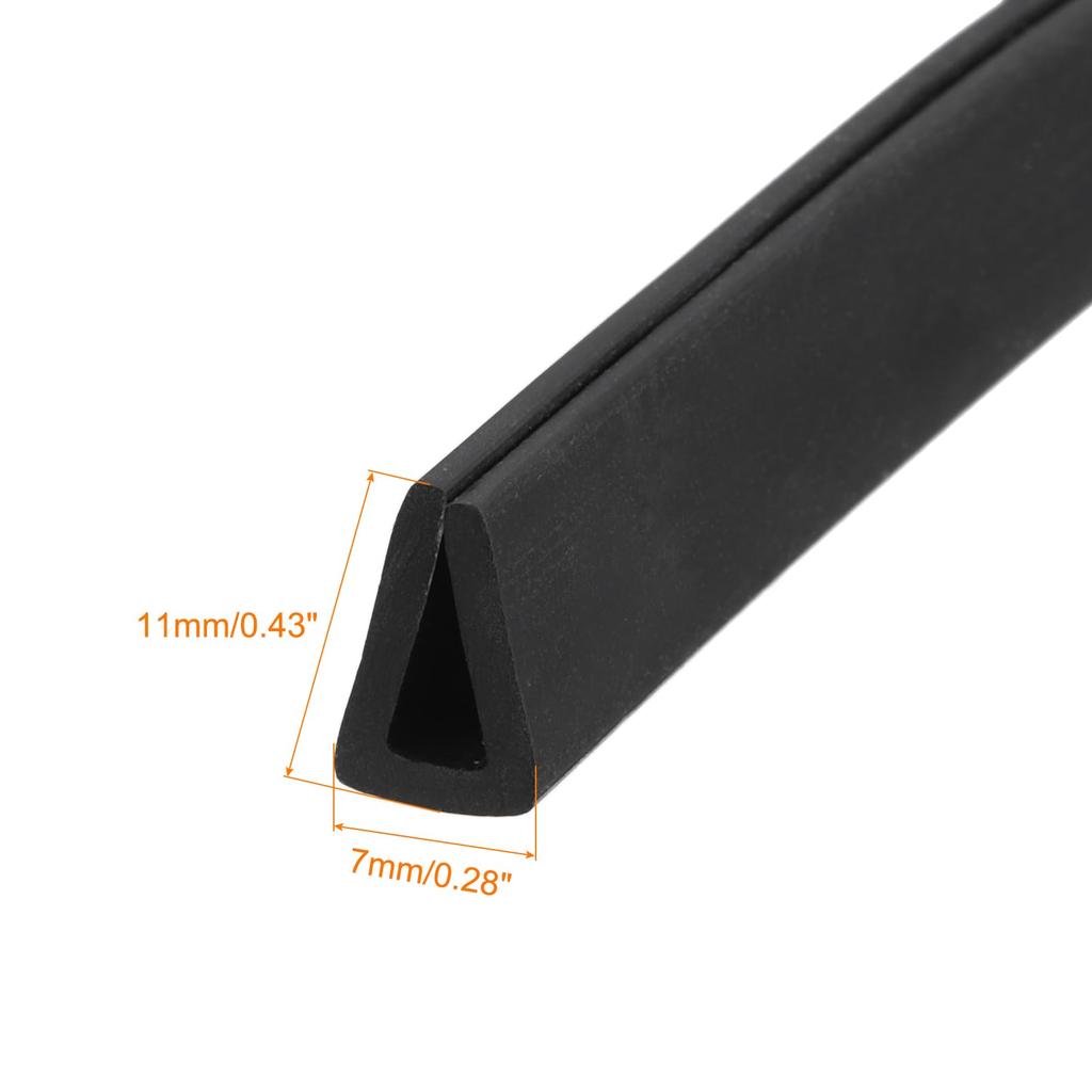 uxcell U Channel Edge Trim 6.6ft Length Rubber Guard Seal Strip Fits 3.5-4mm Edge (9/32" W x 7/16" H) Black