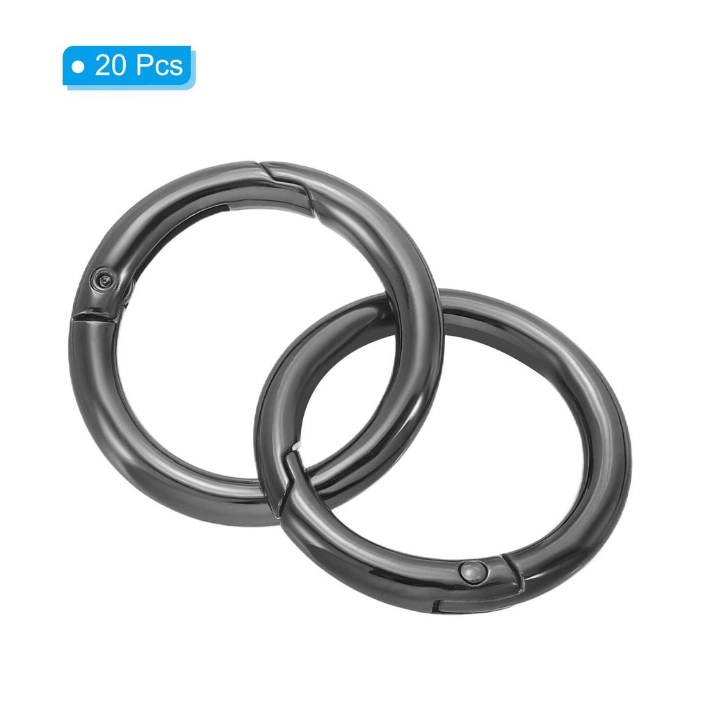 40mm OD Spring 20pcs Metal Round Lock Clip Trigger Snap Spring Key Ring Hook Buckle for Wallet Handbag Craft Black [PATIKIL] O-Rings, Making,