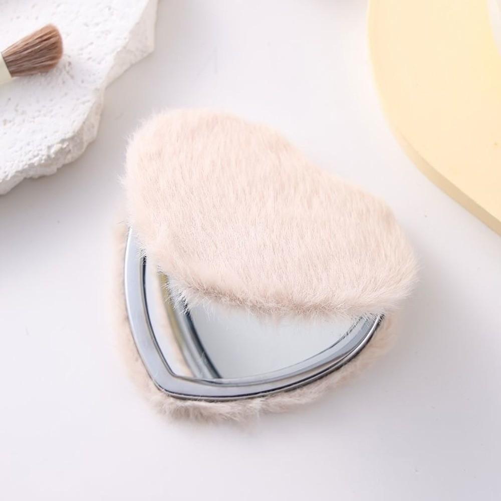 Mini Pocket Travel Handheld Mirror Double-sided Cosmetic Mirror New Plush Makeup Mirror Student