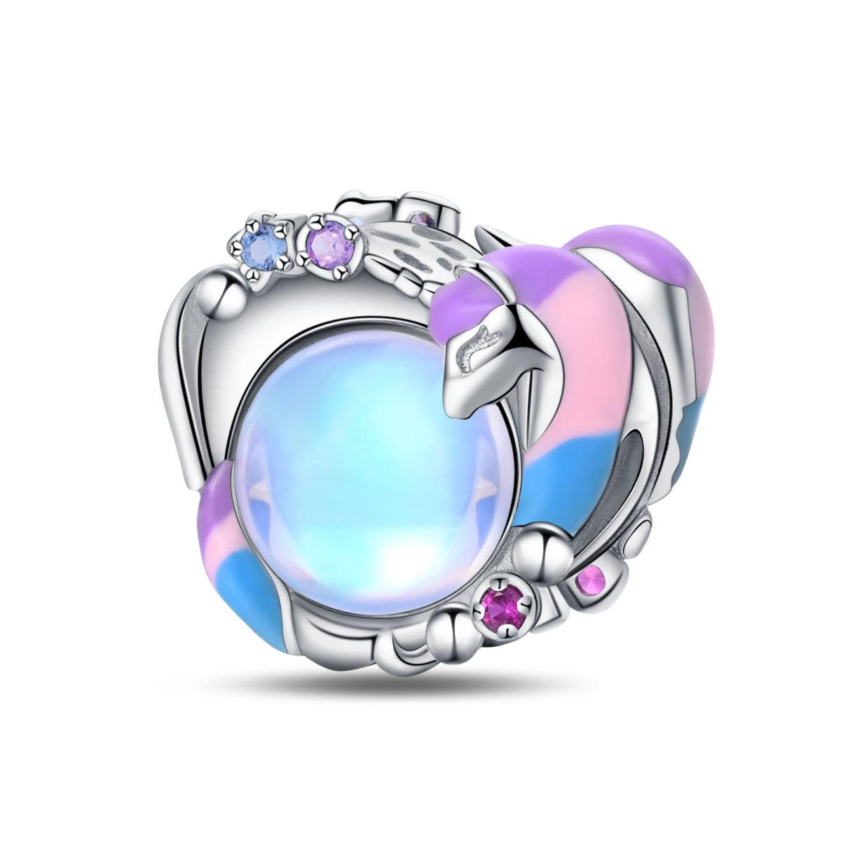 

Серебряный 925 пробы сказочный город серии фэнтези замок единорог стиль DIY ювелирные изделия кулон бисерный браслет