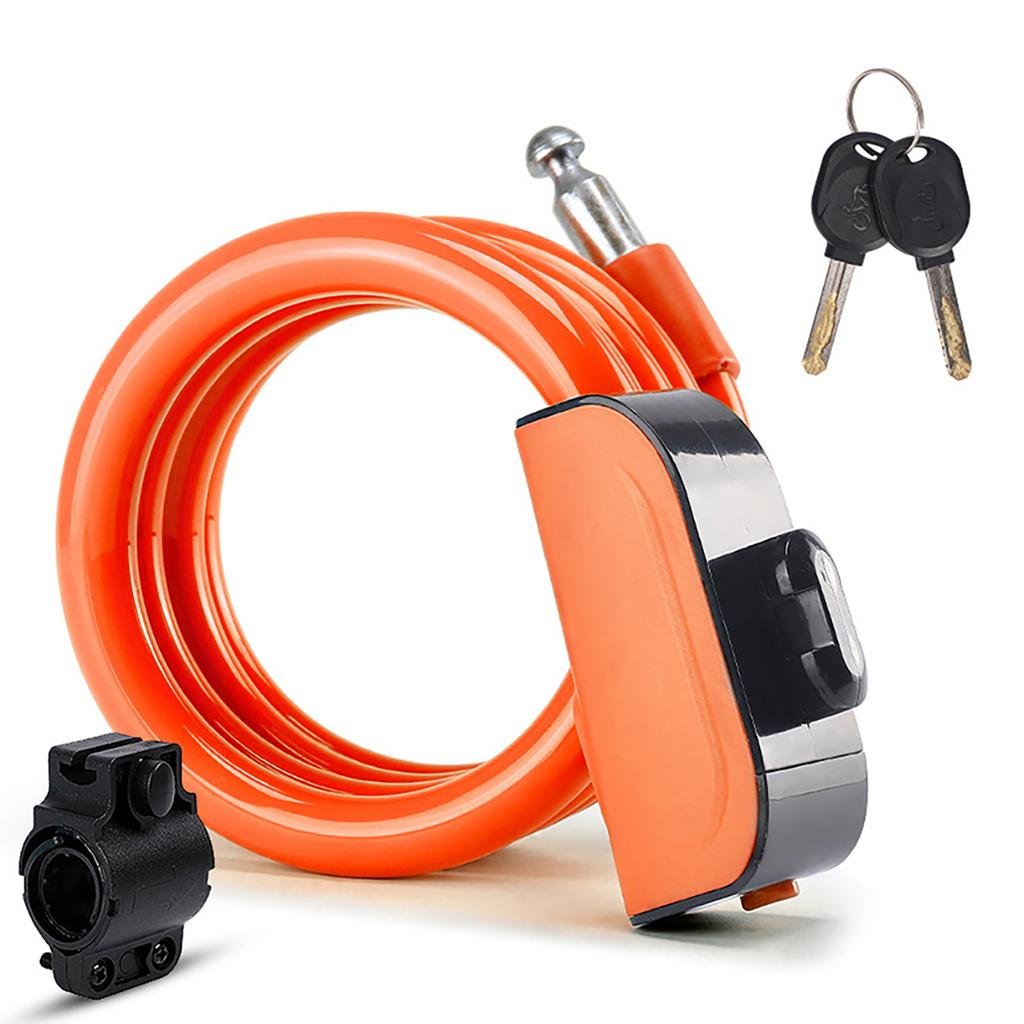 1.2M Portable Bicycle Lock PVC Steel Cable Anti-theft Waterproof Cycling Lock Portable Extended Thick Mountain Bike Lock