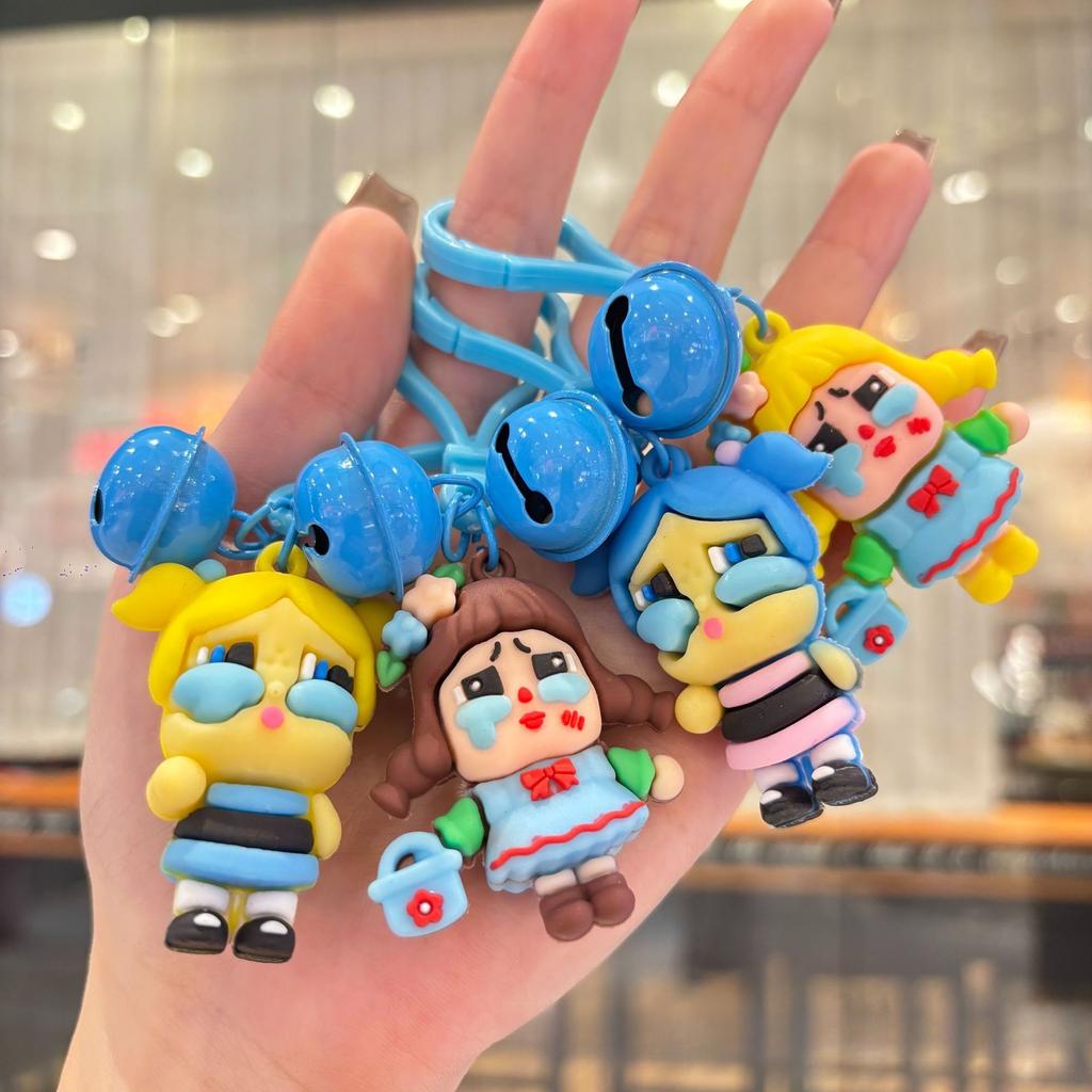 Epoxy Crying Baby Keychain Bell Doll Student Bag Couple Decorative Small Gift