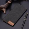 2023 New Men's Long Wallet Korean Version Ultra-thin Male Money Clip Fashion Patchwork Soft Leather Clip Wholesale Deep Blue