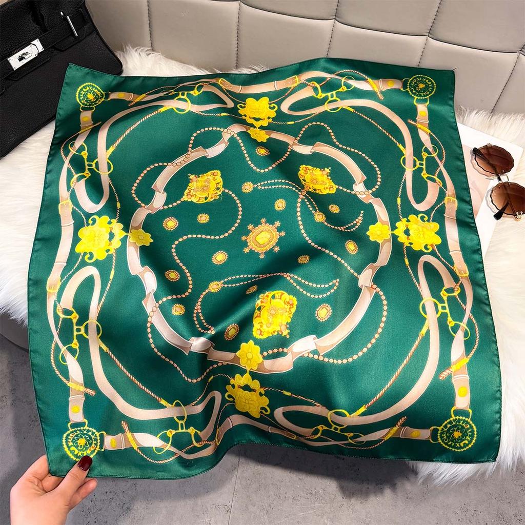 Fashion Square Fashion Foreign Style Small Silk Scarf Women'S Headband Decorative Scarf Dual-Purpose Small Square Scarf New Scarf