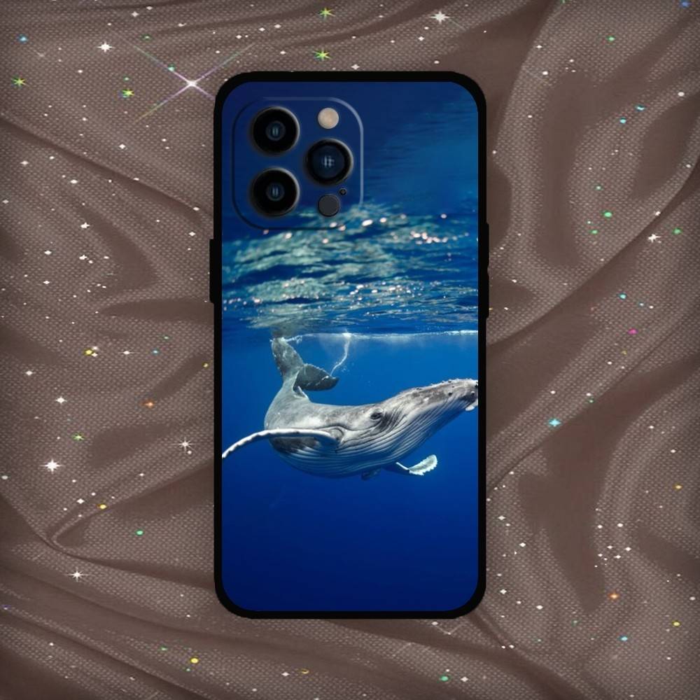 

AAA Whale Phone Case For iPhone 17,16,15,14,13,12,11 Plus,Pro Max,XS,Soft Silicone Black Cover iPhone12PRO