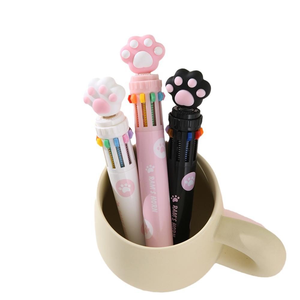 Chenxi Cartoon Cat Paw Multi-Color Ballpoint Pen for Students