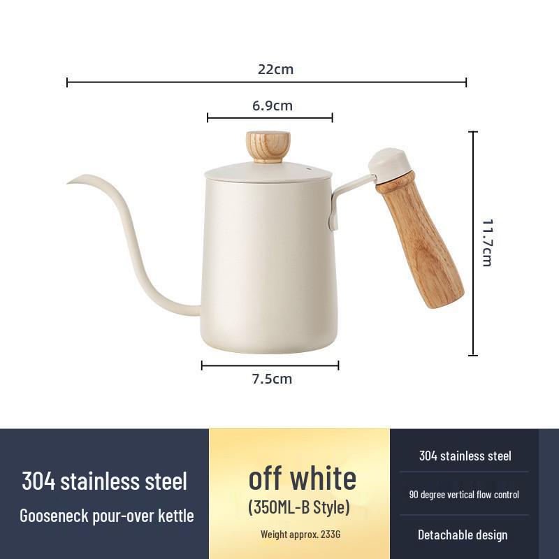 304 Stainless Steel Coffee Hand Brewer with Hanging Ear and Long Spout.