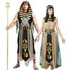 Halloween Egiptul Antic Costum faraon egiptean pentru barbati Regele Cleopatra Regina Cosplay Carnaval Petrecere Rochie de petrecere cuplu medieval