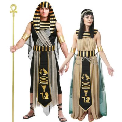 Cadılar bayramı Antik Mısır Mısır Firavunu Kostüm Erkekler için Kral Kleopatra Kraliçe Cosplay Karnaval Parti Ortaçağ Çift Parti Elbise