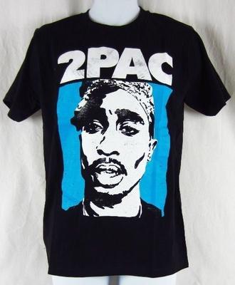 Herr Ny Tupac Shakur 2PAC Rapper Svart Blå T-shirt Storlek S M L XL 2XL Unisex T-shirt