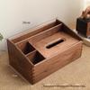 Black Walnut Solid Wood Tissue Box - Living Room Desktop Napkin Holder