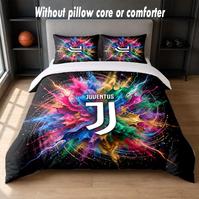 Set Biancheria da Letto Juventus FC Design 1 Copripiumino + 2 Federe Morbido Traspirante Biancheria da Letto per la Casa