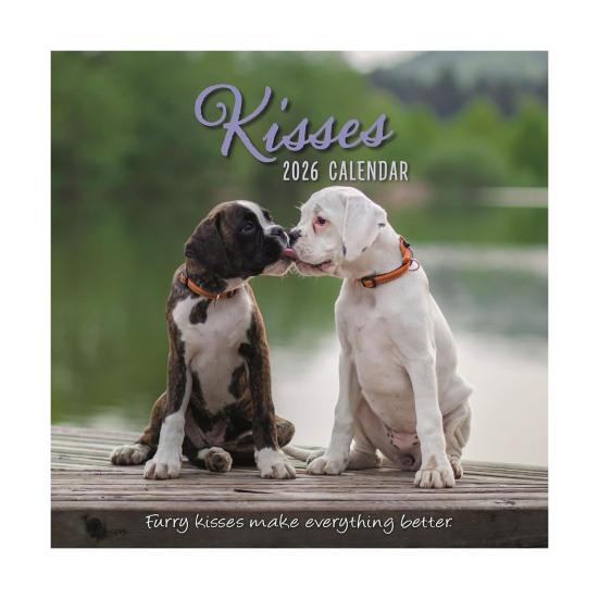 

Календарь настенный квадратный 2026 Kisses 16-месячный, тема милых животных, планер с сентября 2025 года, 12x12 дюймов, подвесной органайзер для расписания