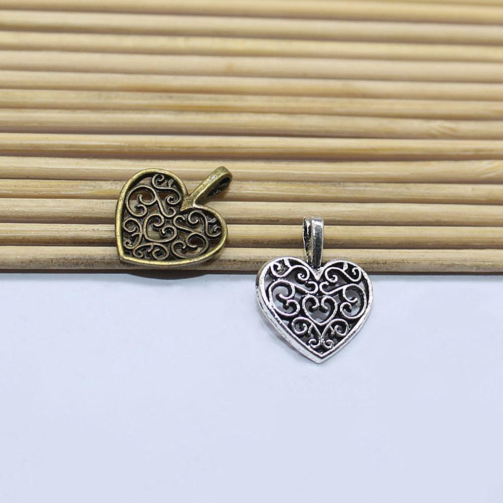 50Pcs Hollow Heart Pendant Necklace Bracelet Alloy Pendant Jewelry Decoration