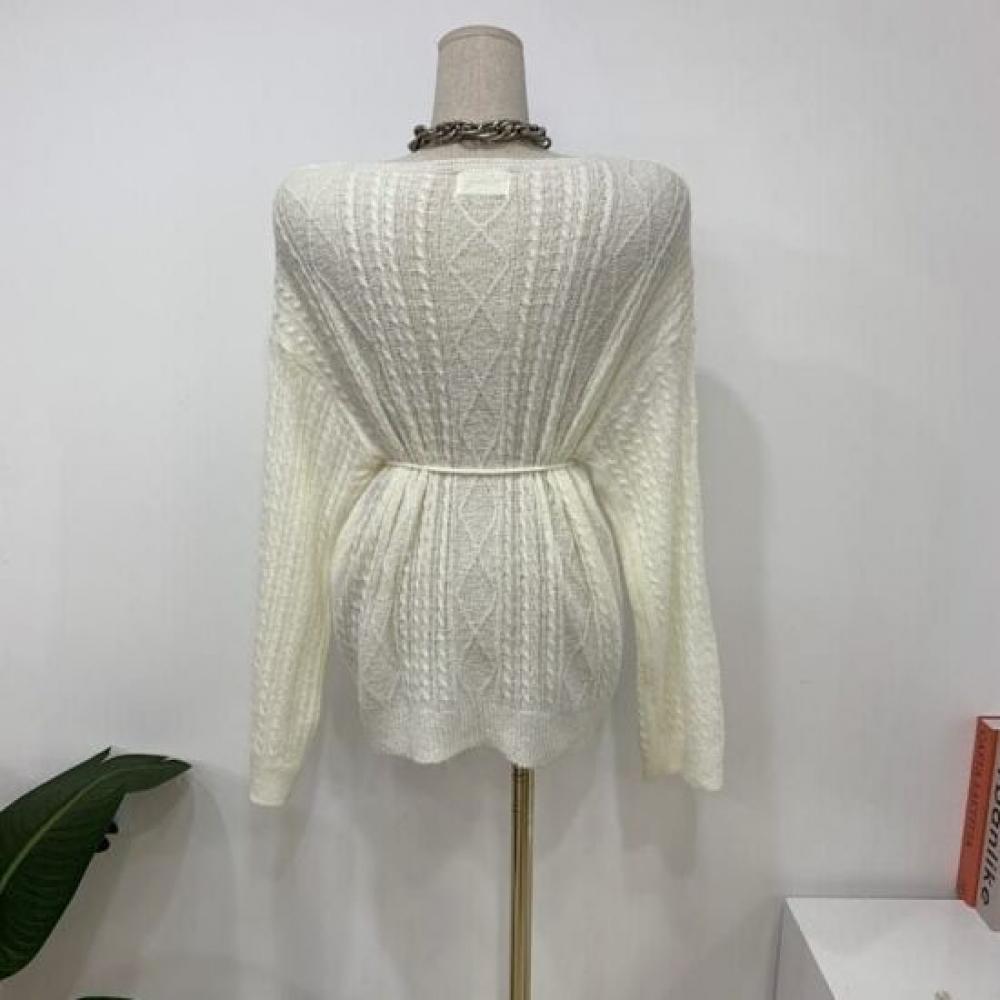 C S In The Room Mohair Cabled Net Lip neCk Long Sleeve Knit 3Color
