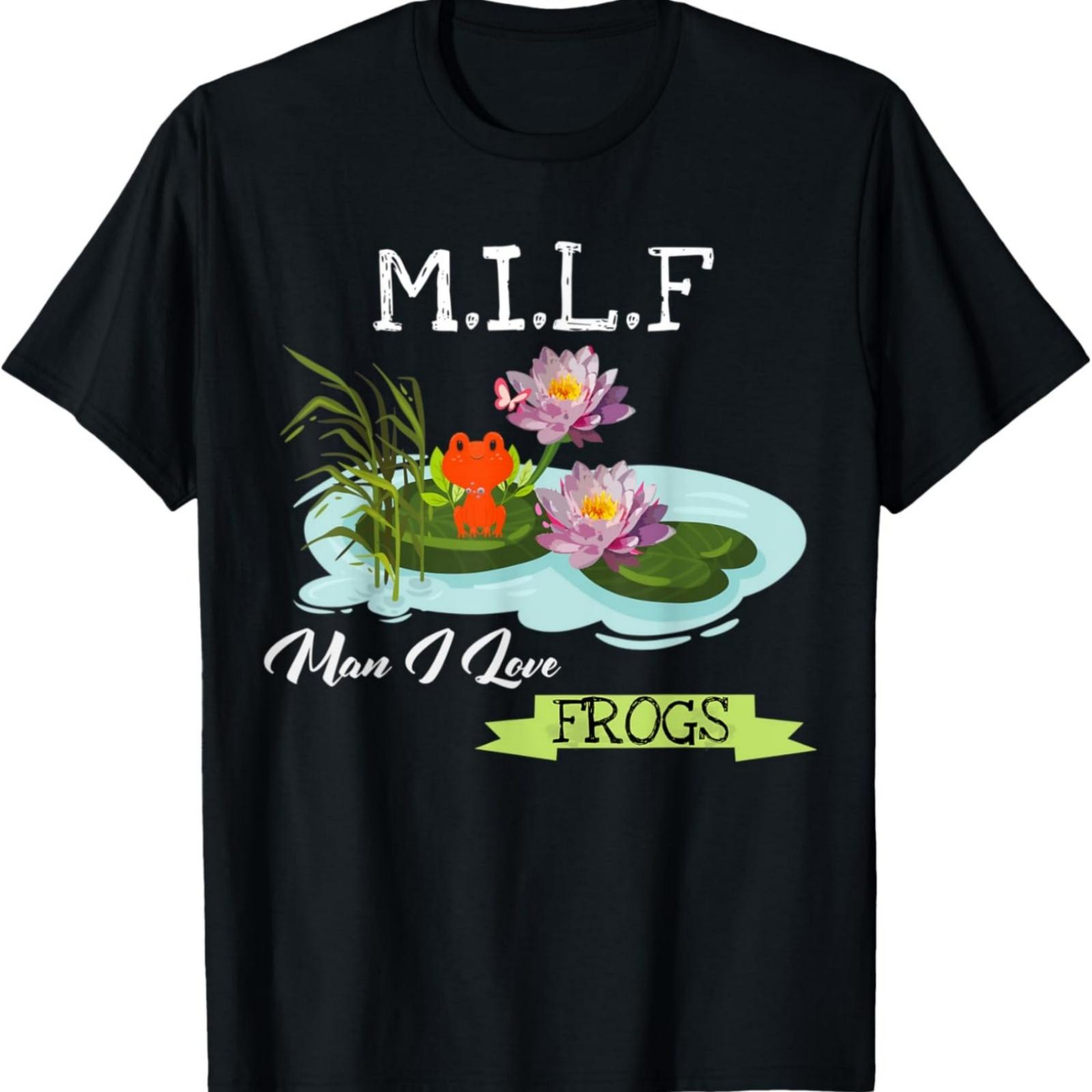 MILF Мужчина я люблю Лягушек Смешная Амфибия Жаба Любитель Кувшинка Футболка XXXXXL разноцветный