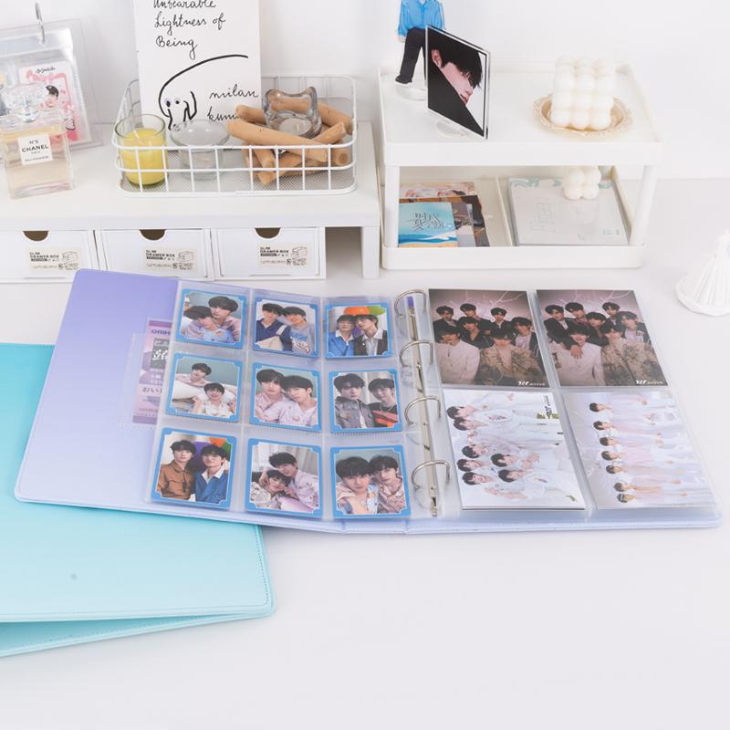 Sweet Heart Cutout Binder A4 Macaron Gradient Card Album D-Ring Loose-Leaf Cute Photocard Holder for K-Pop Idol Photo Collection