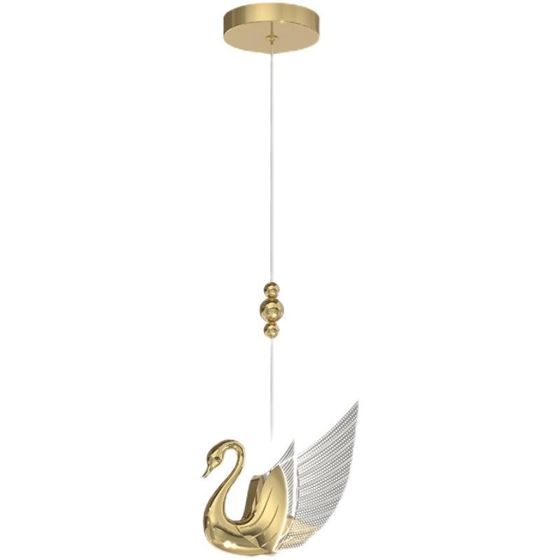 Modern Light Luxury Swan Pendant Lamp Bedroom Bed Duplex Staircase Revolving Lamp Dining Hall Corridor Porch Bar Pendant Light