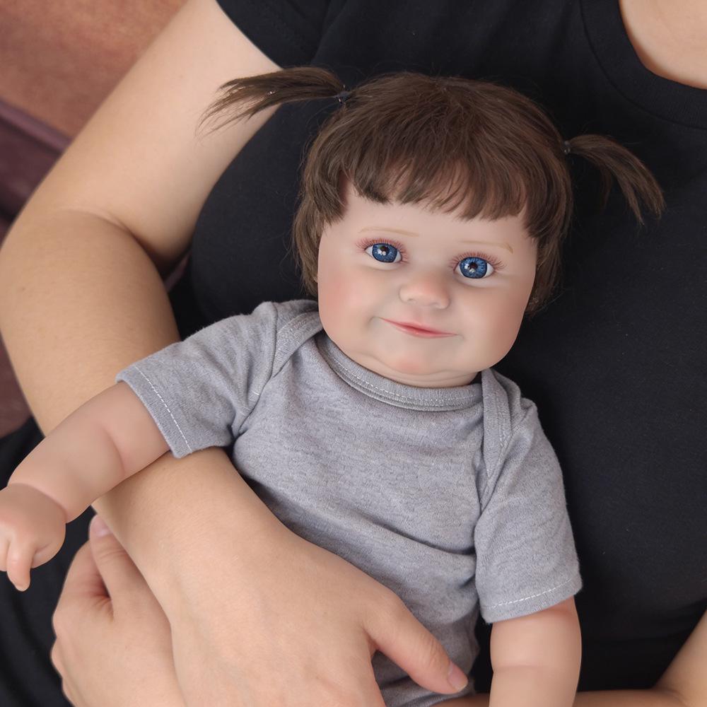 

20-дюймовая силиконовая кукла-реборн Meddie с реалистичными вплетенными волосами - Идеальный подарок на день рождения 50cm Full Silicone Doll