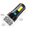 1pc LED Flashlight, Powerful 4 LED Flashlight With COB Side Light, 4 Modes USB Rechargeable LED Torch, Waterproof Built In Battery Flashlight