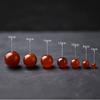 Ágatas Rojas Piedra Cuentas Redondas Naturales Hebra de 15" Cuentas Espaciadoras Sueltas Lisas 4/6/8/10/12mm para Fabricación de Joyas DIY Accesorios para Pulseras